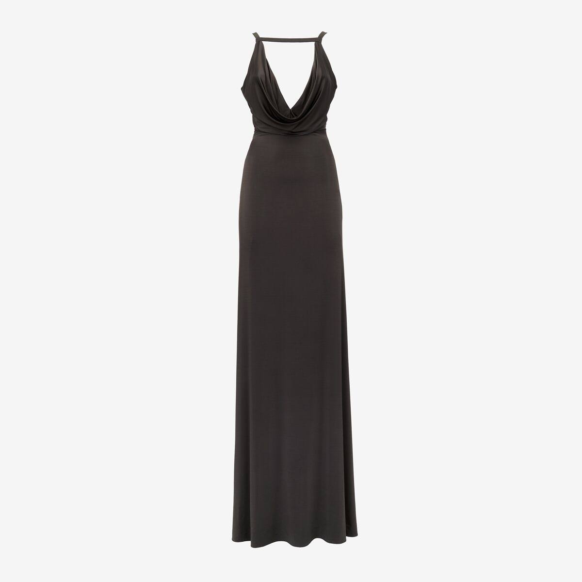 Alexander McQueen Women's Brown Cowl Neck Evening Dress - 10 (Viscose & Elastan)